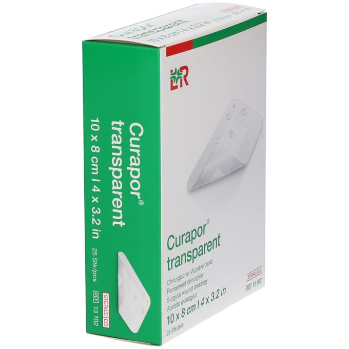 Curapor Transparant eilandpleister 10 x 8 cm 25 stuks