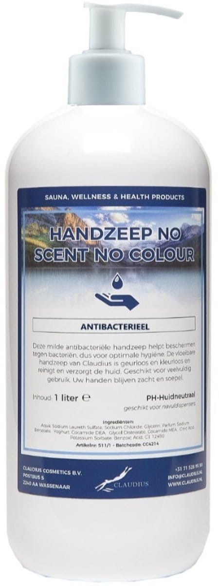 Handzeep No Scent No Colour 1 liter - met gratis pomp
