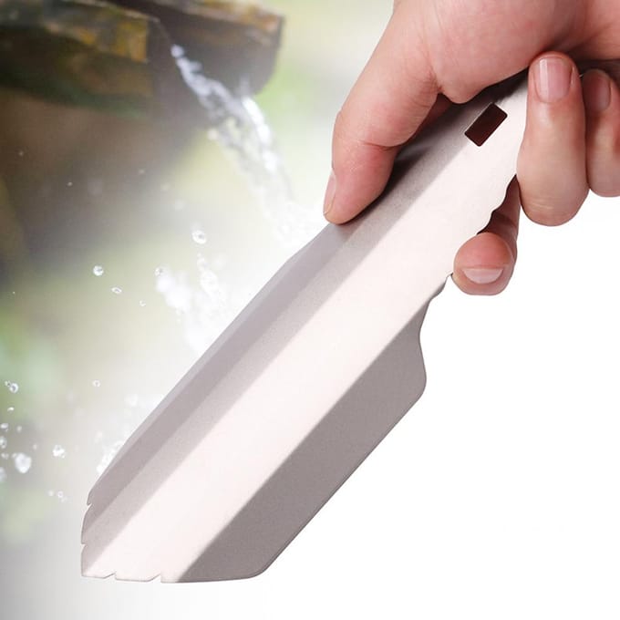 Lixada Titanium Tuin Handschep Outdoor Camping Wandelen Backpacken Troffel Shovel white