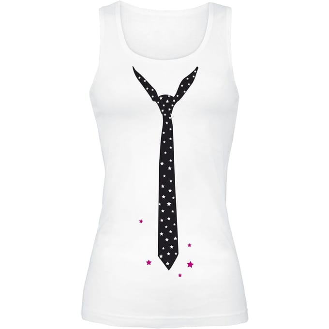 Alkohol & Party - Fun Top - Krawatte - S tot XXL - voor Vrouwen - wit