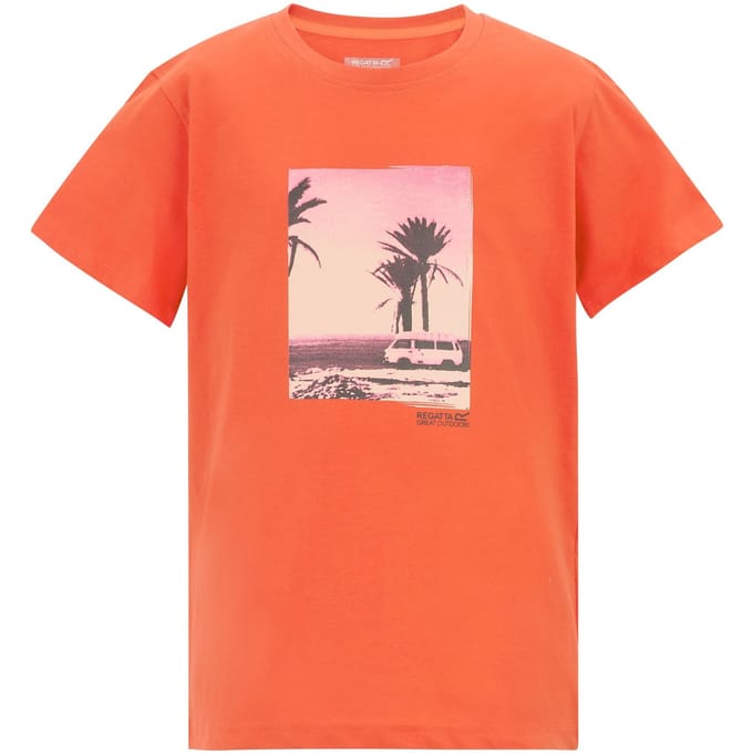 Regatta Kinderen Bosley Palmboom T-Shirt (Roestig Oranje)