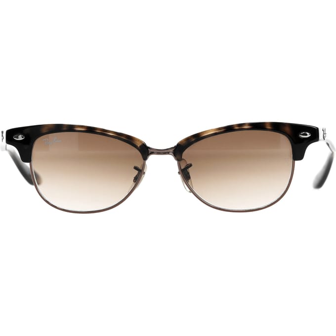Ray Ban Clubmaster zonnebril in bruin acetaat.