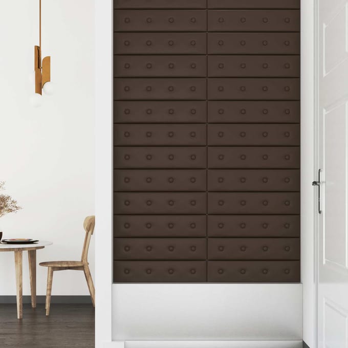 vidaXL - Wand - Hoofdbord - 12 - st - Bruin - Kunstleer
