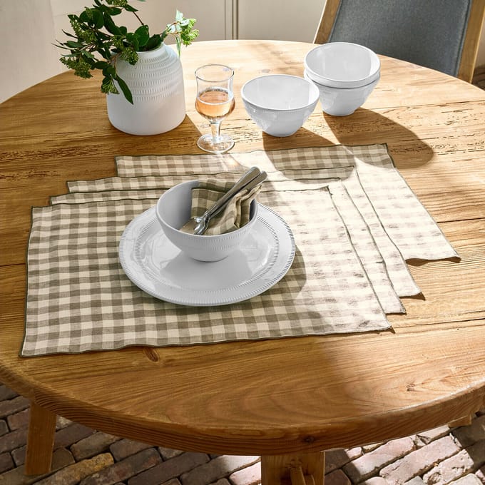 LOBERON Placemat set van 4 Marrowby beige/wit