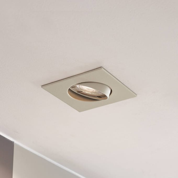 PRIOS inbouwlamp Fibur, beige, 9 cm, GU10