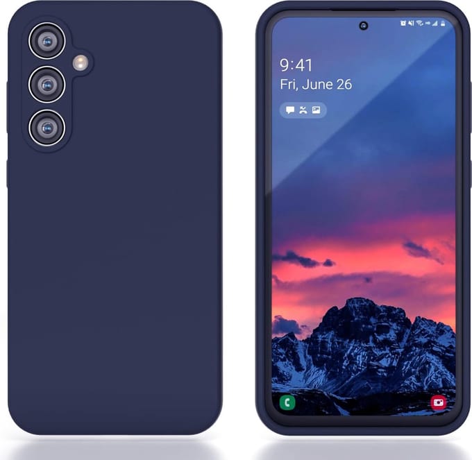 Solid hoesje Geschikt voor: Samsung Galaxy S23 Plus Soft Touch Liquid Silicone Flexible TPU Rubber - Blauw