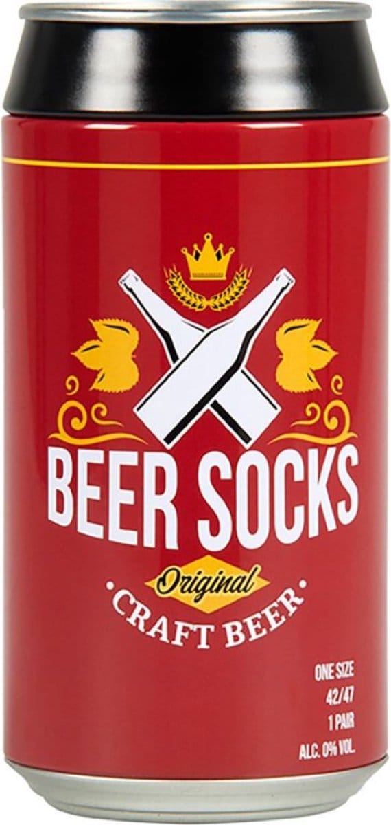 Bier sokken giftbox - Rood - Maat 42/47 - Geschenkdoos - Cadeaudoos - Giftbox mannen - Beer socks - Bier sokken heren – Vaderdag