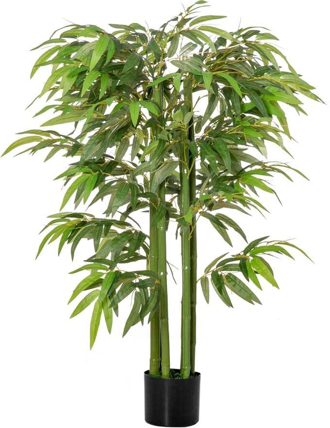 HOMCOM Kunstplant Bamboe met Pot - 140 cm Hoog - Groen