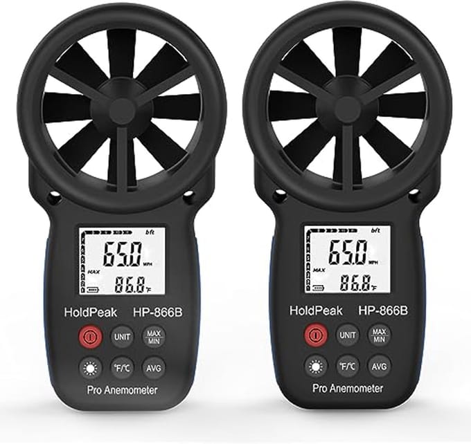 Digitale Anemometer met LCD-Display voor Windsnelheid en Temperatuurmetingen