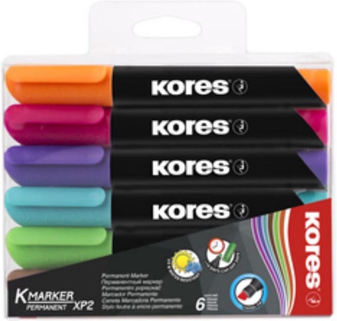 Kores - Permanent-Marker "K MARKER", Etui á 4 stuks