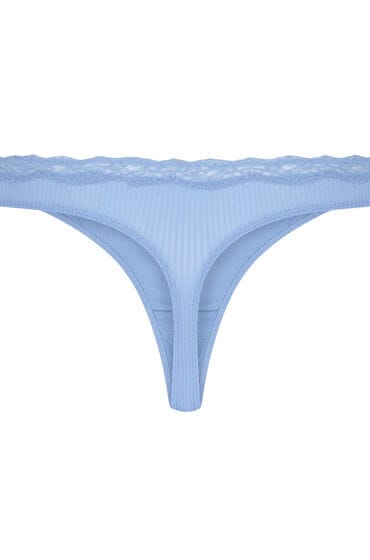 Hunkemöller Dames Lingerie String Lola - Blauw - maat S