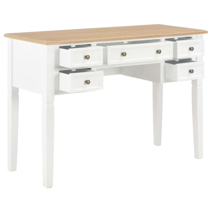 vidaXL - Schrijftafel - 109,5x45x77,5 - cm - hout - wit