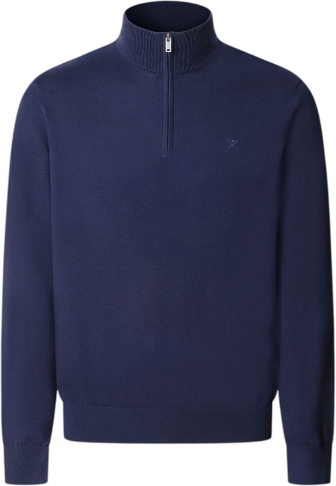 Hackett London Essential Zip marine trui