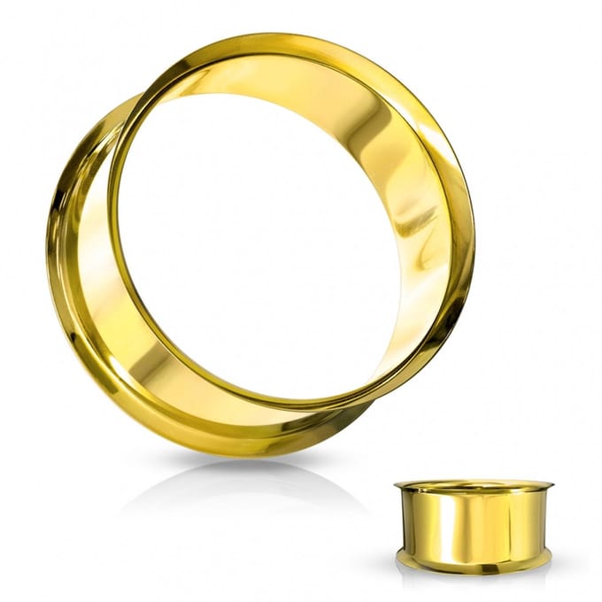 Double flared tunnel PVD 25 mm - goud - LMPiercings