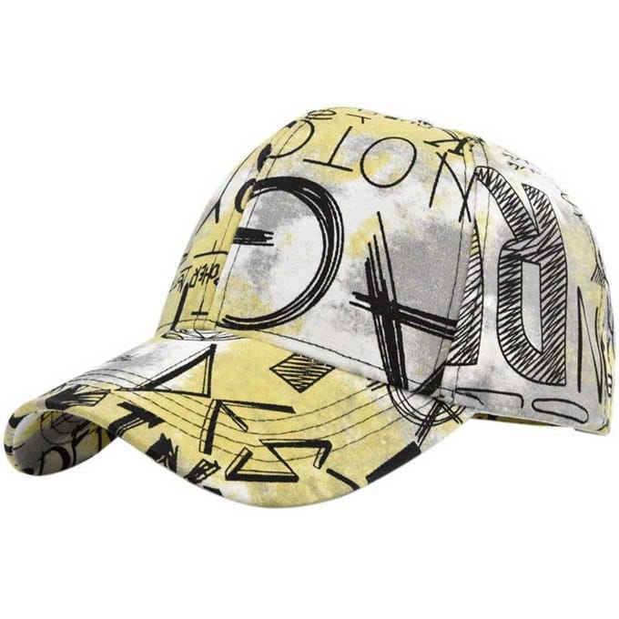 Ontwerper Graffiti Doodle Katoenen Baseballpet Voor Mannen Vrouwen Kpop Hoed Gebogen Klep Verstelbaar gray