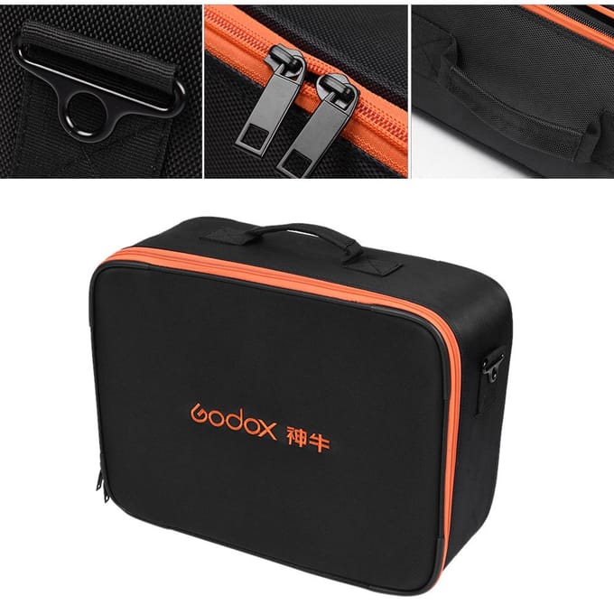 Studioflitser Strobe Gevoerde Harde Draagtas Opbergtas Zwart voor Godox AD600/AD360 Serie Flitser black