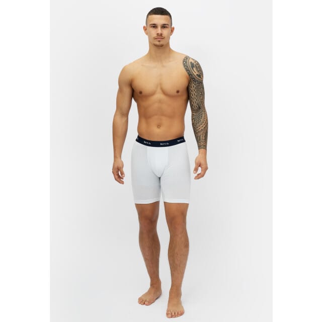 Phil & Co Boxershorts Heren Met Lange Pijpen Boxer Briefs 4-Pack Wit / Grijs - Maat XL