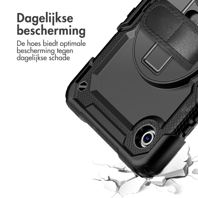 Accezz Tablet Hoes - Geschikt voor Samsung Galaxy Tab A11 - Backcover Shoulder Strap - Zwart