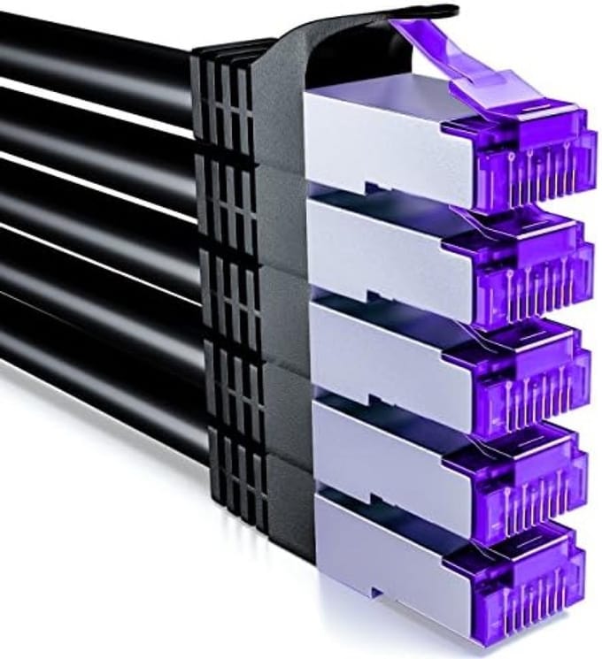 5x 2m CAT7 Netwerkkabel - 10 Gigabit - RJ45 Patchkabel Ethernetkabel (Koper, SFTP PiMF Afscherming) - LAN DSL Switch Modem Router Patchpaneel CAT7 CAT6 CAT5 - Zwart