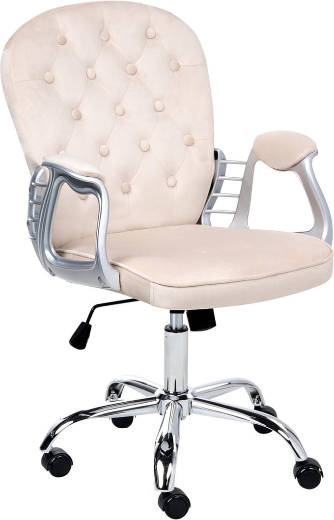 PRINCESS - Bureaustoel - Beige - Fluweel