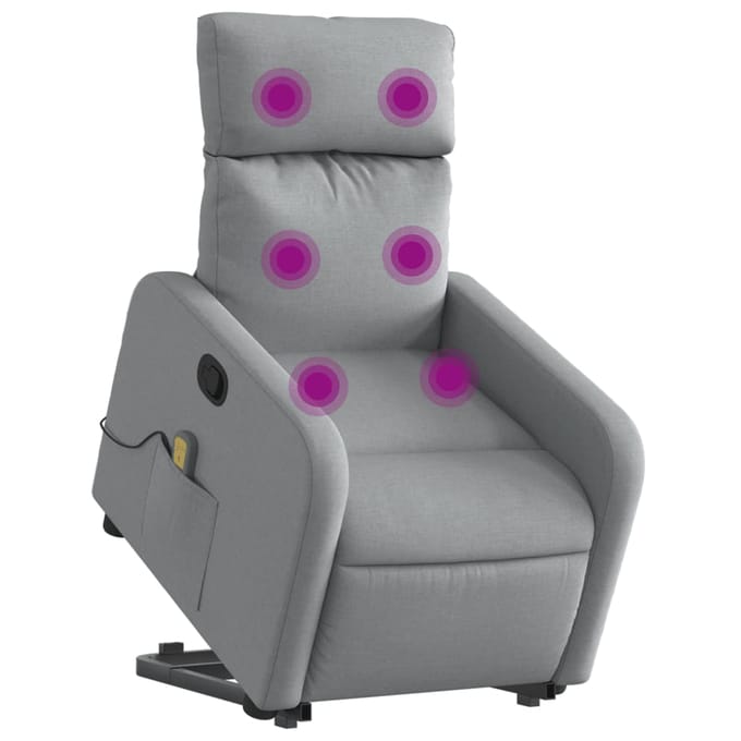 vidaXL - Sta-op-massagestoel - verstelbaar - stof - lichtgrijs