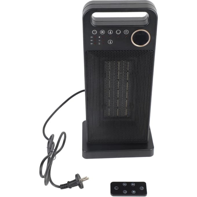Radiateur d'appoint 2000 W PTC, 3 vitesses, télécommande, tour électrique pour intérieur black