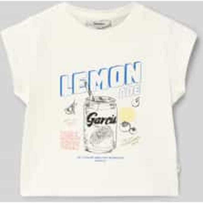 GARCIA Meisjes Print T-shirt Wit Korte mouw