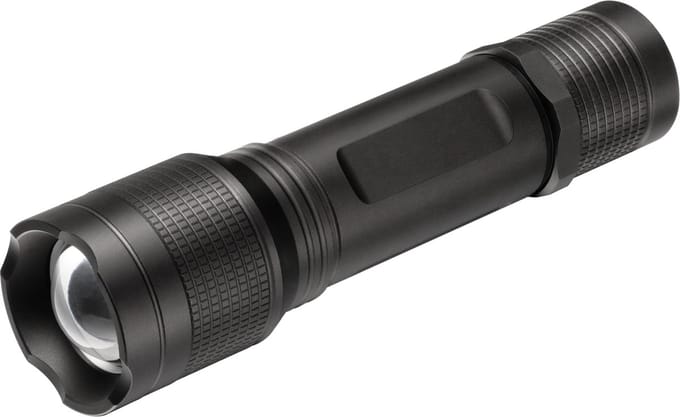 Led's work Professionele oplaadbare LED zaklamp - 240 meter bereik - dimbaar - zwart