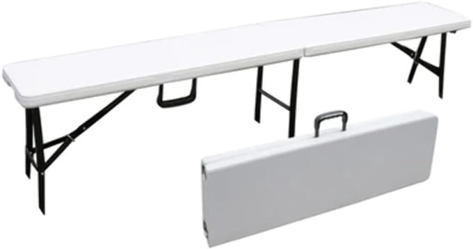 Klapbank Kunststof - Opklapbare bank - Extra zitplaatsen - Stevig ijzeren frame - 180 cm - Wit