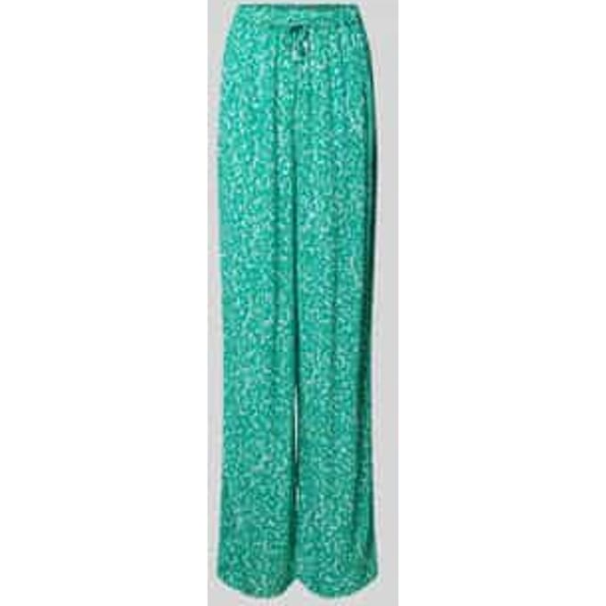 Flared stoffen broek met all-over motief