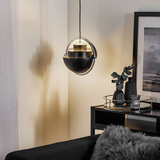 Gubi Hanglamp Multi-Lite, Ø 27 cm, chroom/zwart