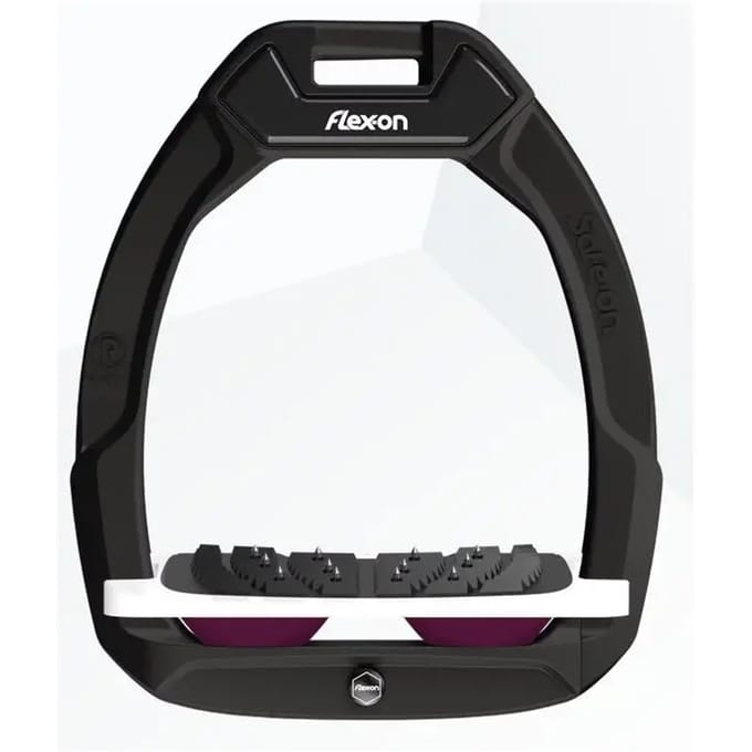 Veiligheid stirrups voor paardrijden Ingeschakeld Ultra Grip Zwart/Wit/Paars Flex-On Safe-On