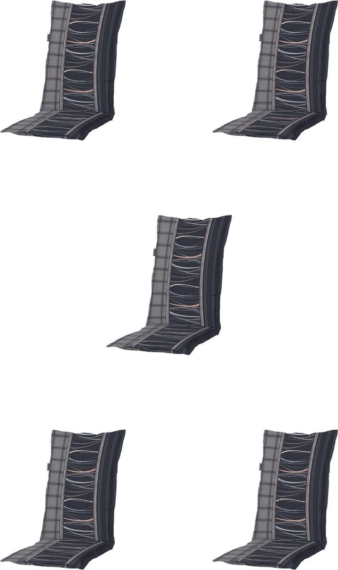 Madison - Tuinkussens - Lage Rug - 5st - Lines Grey - 105x50cm - Grijs