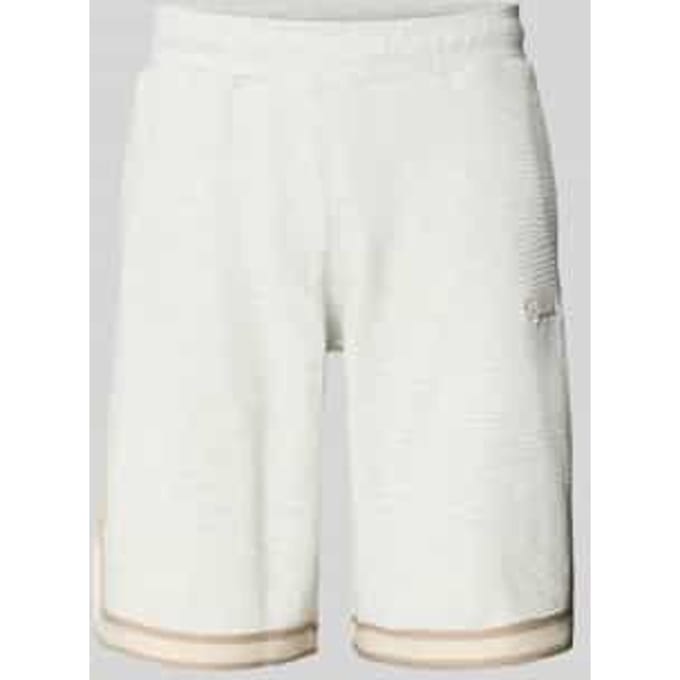Short met structuurpatroon en labelstitching