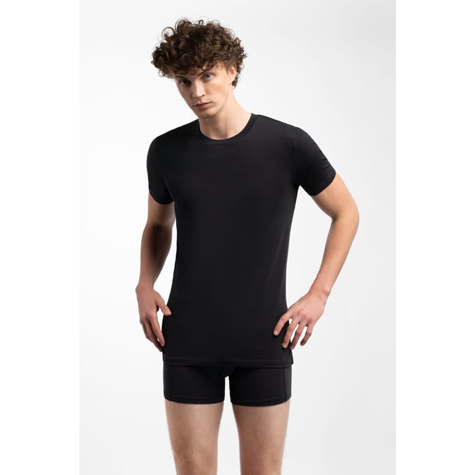 A-DAM Undertee Oxford Black Größe: L | Basic T-Shirts Outlet | Herren | Schwarz