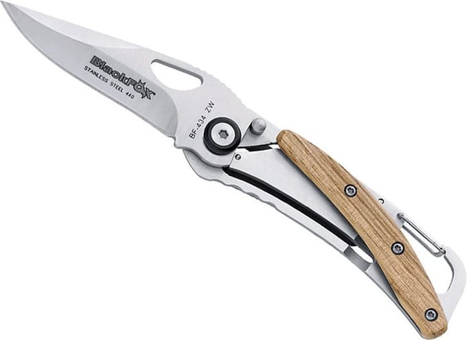 Black fox pocketknife zebrawood met kara