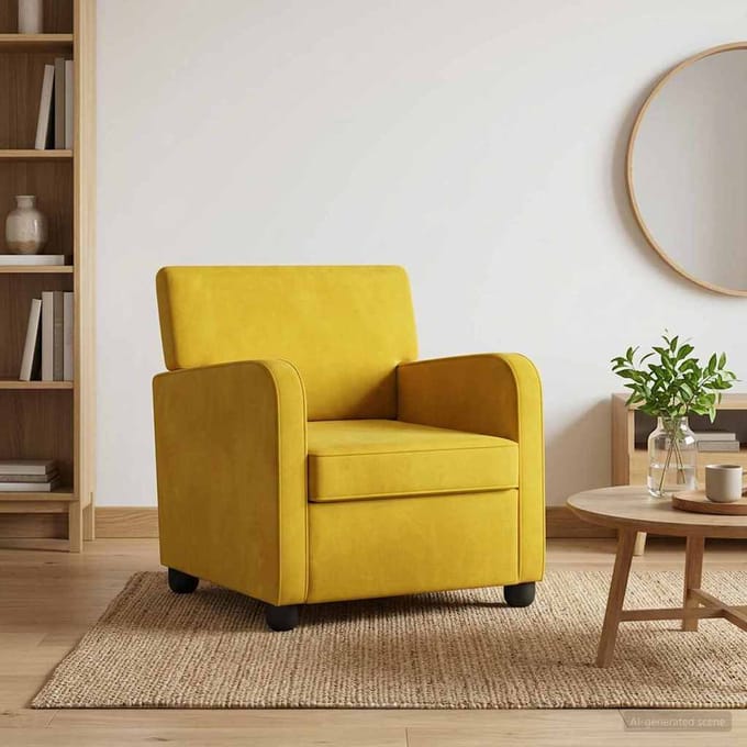 vidaXL - Fauteuil - Geel - fluweel