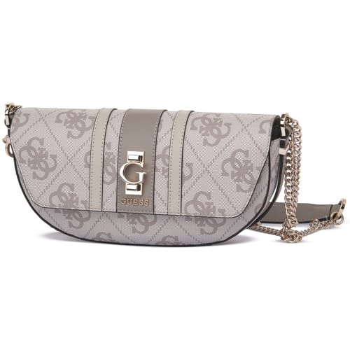 GUESS schoudertas Erenia Convertible Crossbody Flap Dark Taupe Logo wit