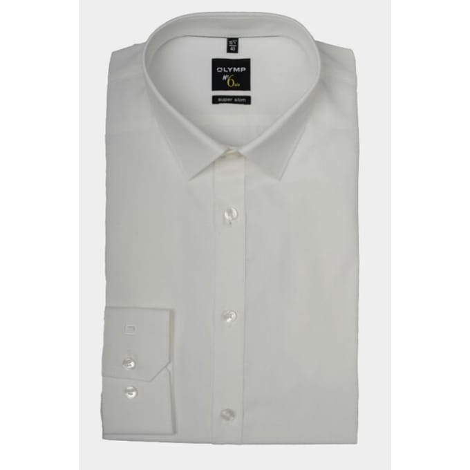 OLYMP No. Six super slim fit overhemd - beige - Strijkvriendelijk - Boordmaat: 36