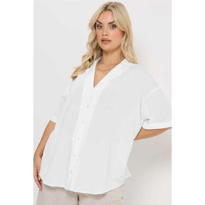 Yours Wit Linnen Overhemd Size 48