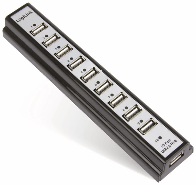 LogiLink UA0096 interface hub USB 2.0 480 Mbit/s Zwart