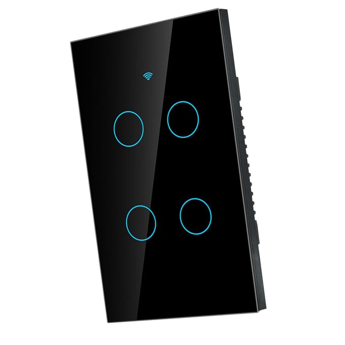 WiFi Touchscreen Schakelaar Enkele Cirkel voor 4?Weg AC black