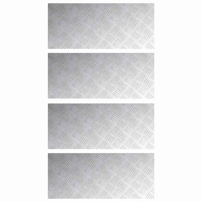 Traptrede Stap Rechthoekig 4 stuks Zilver 70 x 30 cm Aluminium