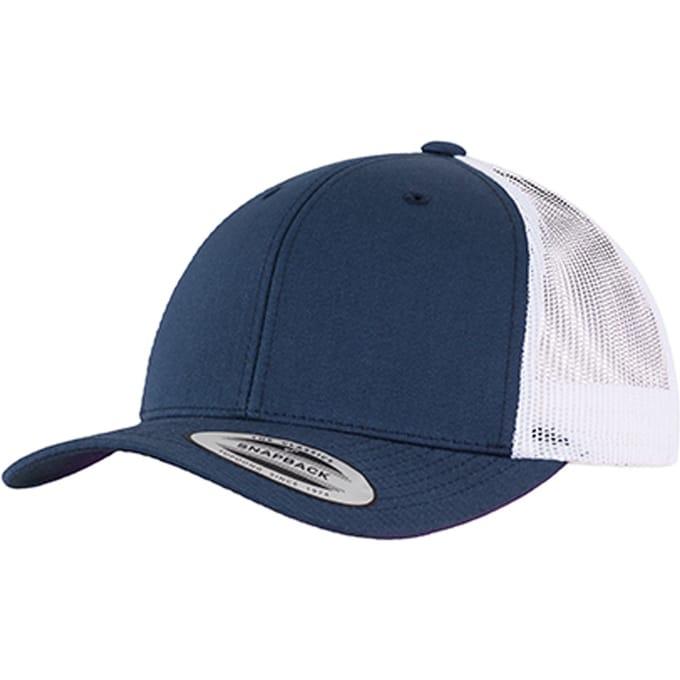 Flexfit Retro tweekleurige truckerpet (Marine / Wit)