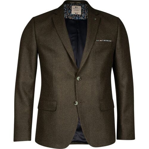 Giordano Colbert Robert Wool Mix Faux Uni Subtle Mélange  Olijf Groen / male
