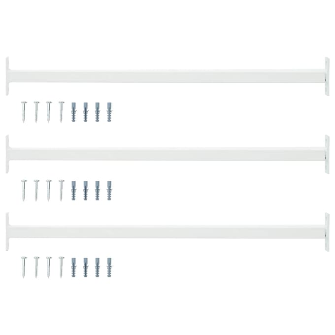 vidaXL - Verstelbare - ven - veilighheidsbalk - 3 - st - 710 - -1200 - mm - Staal - Wit