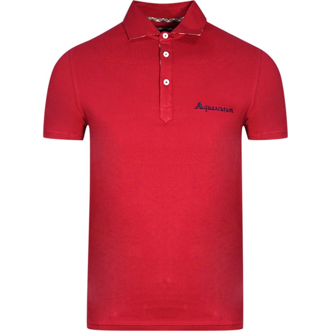 Rood poloshirt met Aquascutum-handtekeninglogo