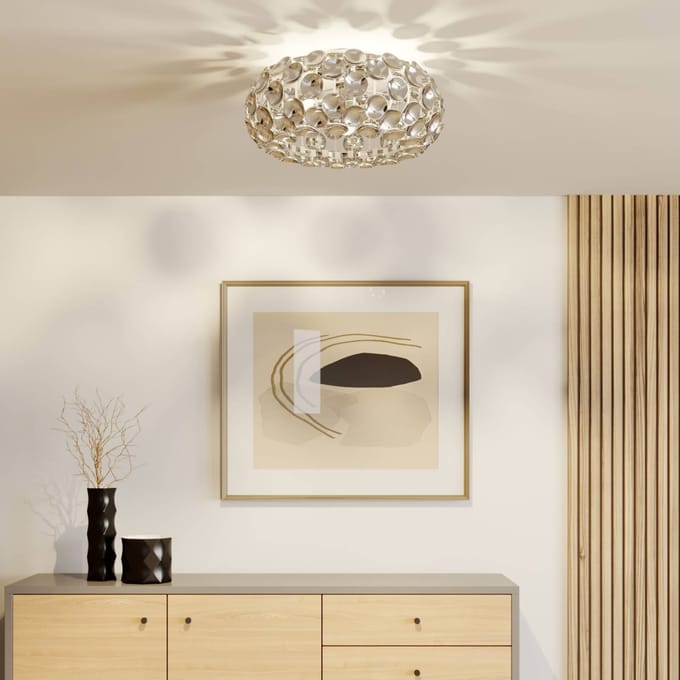 Lindby - plafondlamp - 3lichts - Acryl, metaal - H: 21 cm - E14 - chroom, transparant