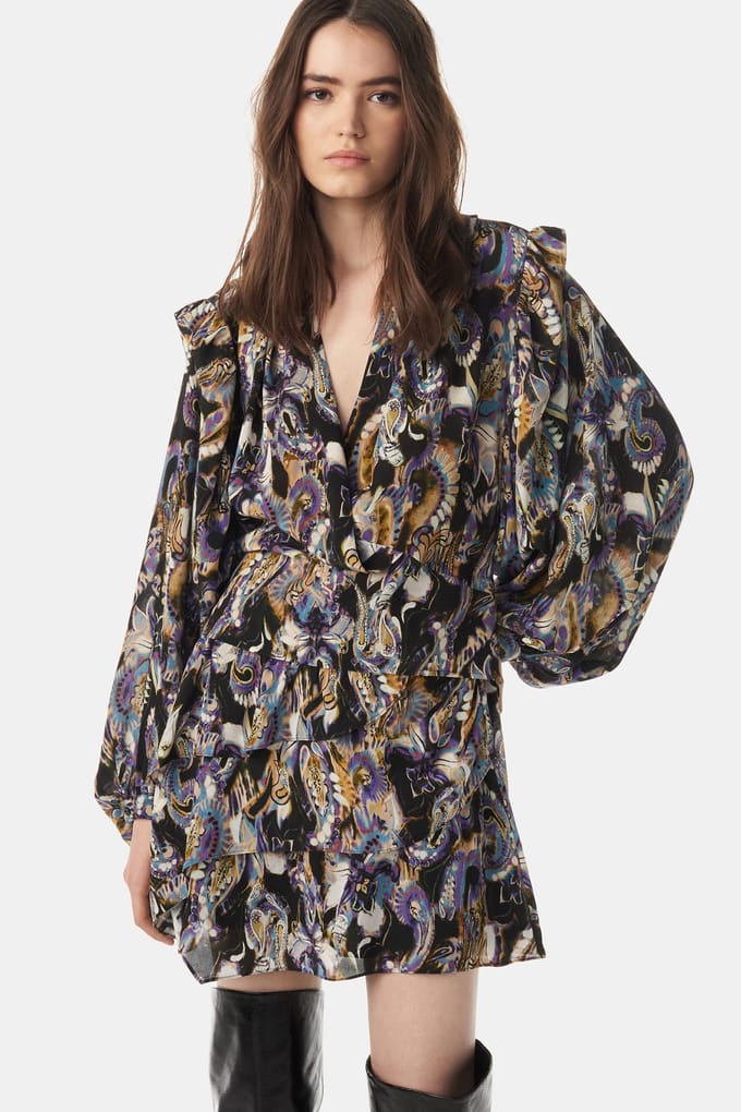 IRO Paris Dena Top Black/purple Größe: S | Blusen Outlet | Damen | Schwarz