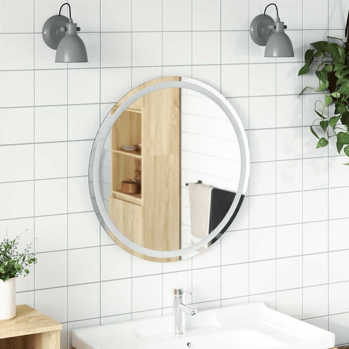 vidaXL - Badkamerspiegel - LED - rond - 70 - cm